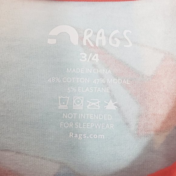 RAGS Blue Shooting Stars Tank Top with Red Pocket and Trim 3/4Y - Picture 3 of 7